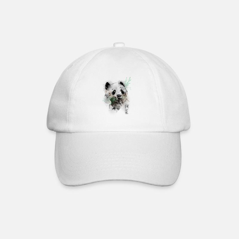 Aquarell-Panda-Bär - Baseballkappe - Weiß/Weiß