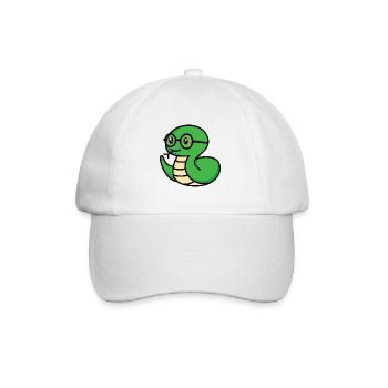 Eyeglass Snake Nose Bike Reptile Comic - Baseball Cap - white/white - Front