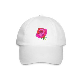 Wundervolle fantastische Rose - Baseballkappe - Weiß/Weiß - Vorne