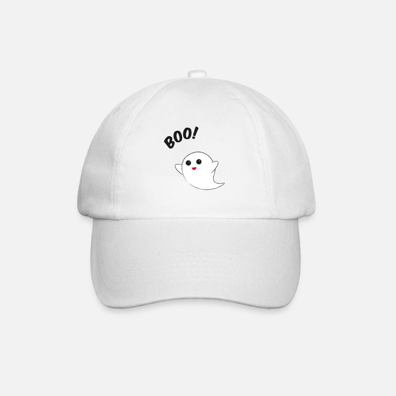 BOO!! - Baseballkappe - Weiß/Weiß