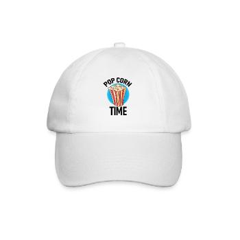 Popcorn Time! - Baseball Cap - white/white - Front