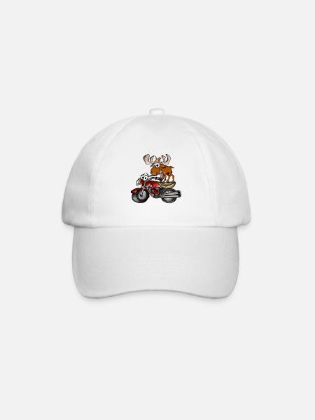 Moose on Bike - Baseballkappe - Weiß/Weiß