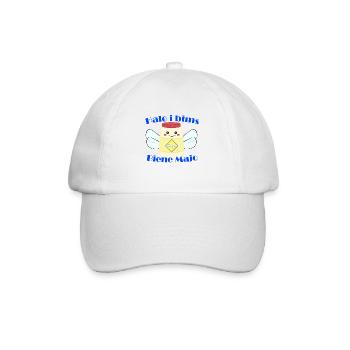 Halo i bims Biene Majo Flachwitz Shirt - Baseballkappe - Weiß/Weiß - Vorne