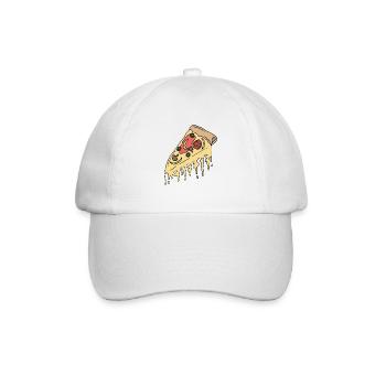 Pizza piece with melted cheese - Baseball Cap - white/white - Front
