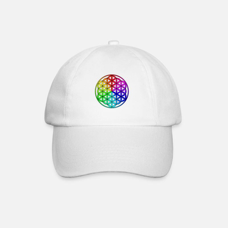 Fleur de vie arc-en-ciel Fleur de vie arc-en-ciel - Casquette classique - blanc/blanc