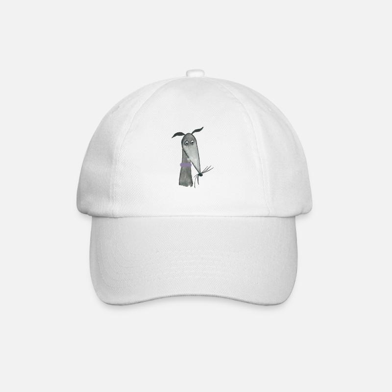 Windhund schwarz - Baseballkappe - Weiß/Weiß