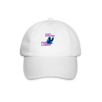 I eat corona for lunch - coronavirus shirt - Baseball Cap - white/white - Front