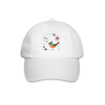 Singing bird - Baseball Cap - white/white - Front