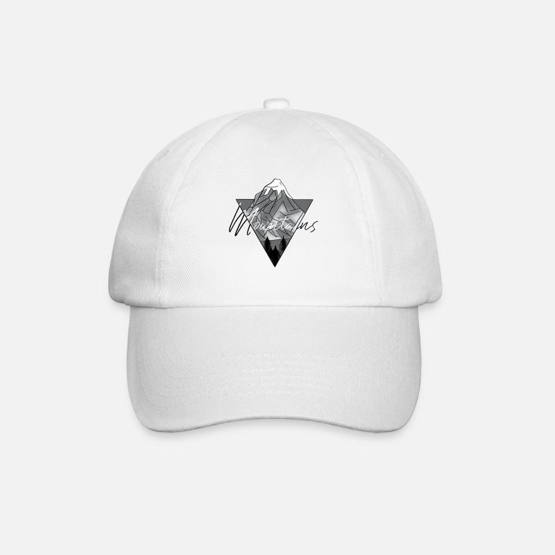 Mountains - Baseball Cap - white/white