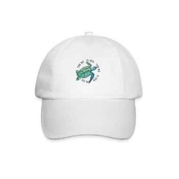 Pensez Blue Go Green Turtle Save The Ocean - Casquette classique - blanc/blanc - Devant