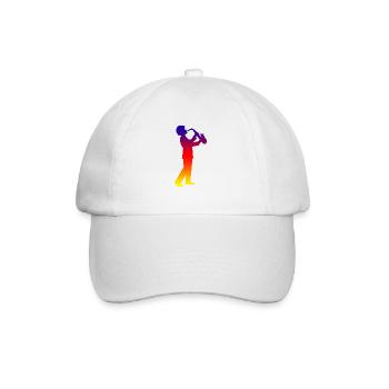Musik Saxophon Guy Jazz Retro Vintage-Geschenkidee - Baseballkappe - Weiß/Weiß - Vorne