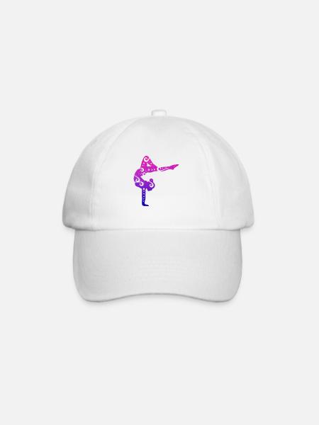 Gymnastik Mädchen Turnerin Yoga Pose Geschenk - Baseballkappe - Weiß/Weiß