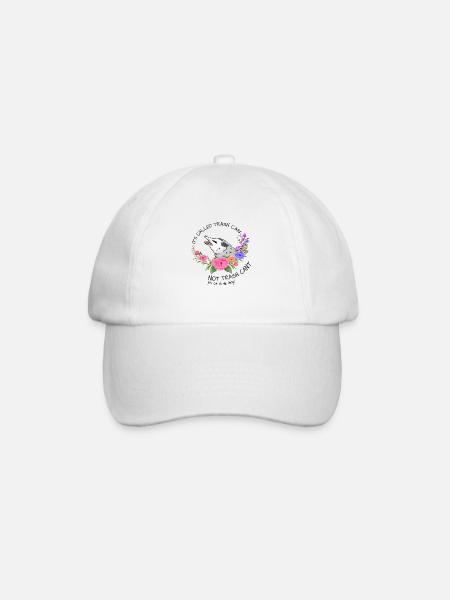 Opossum mit Blumen Tee - Baseballkappe - Weiß/Weiß