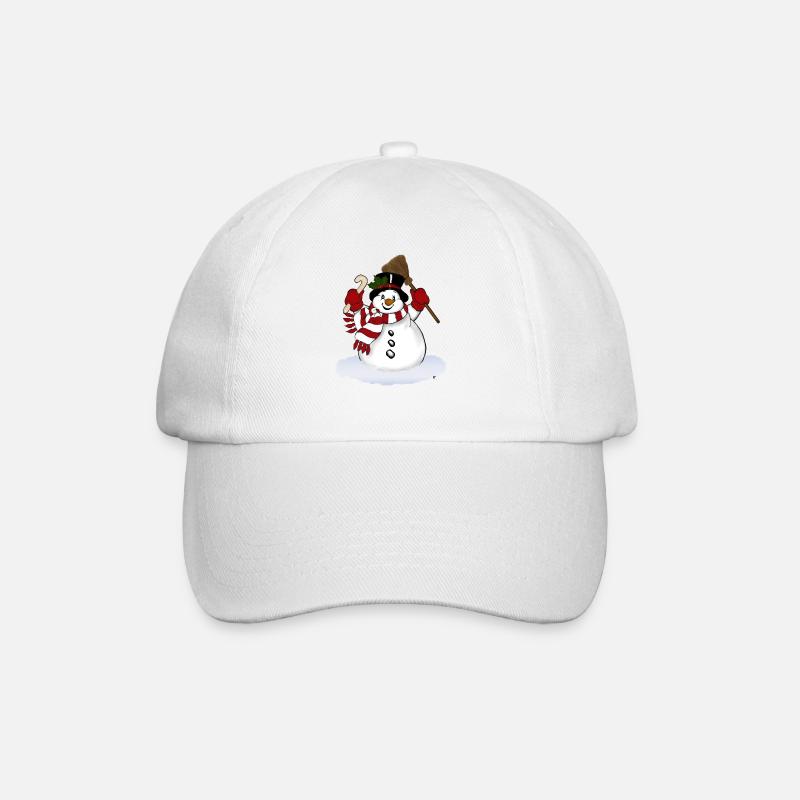 Schneemann - Baseballkappe - Weiß/Weiß