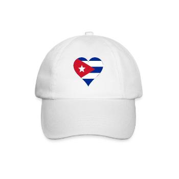 Cuba Drapeau Coeur - Casquette classique - blanc/blanc - Devant