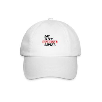 Hard Core Eat Sleep Repeat - Baseballkappe - Weiß/Weiß - Vorne