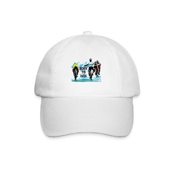 born to win #1 - Radsport - Baseballkappe - Weiß/Weiß - Vorne