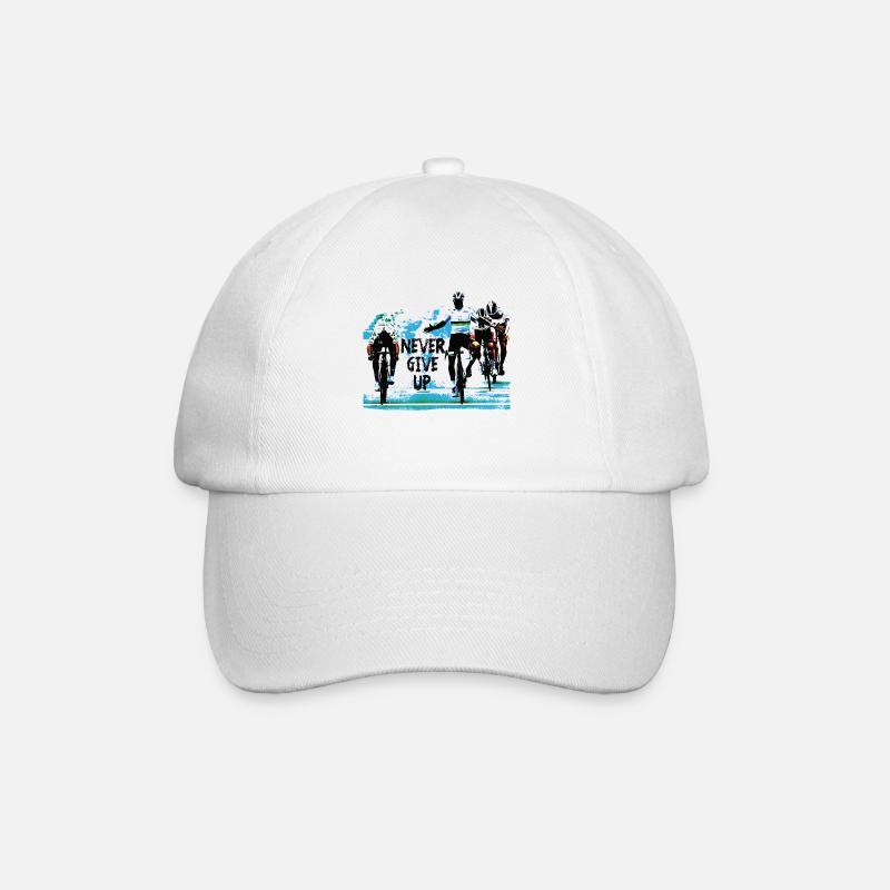 never give up - cyclisme - Casquette classique - blanc/blanc