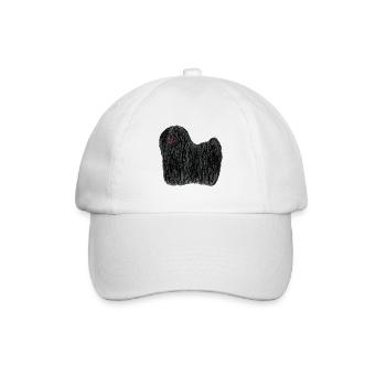Puli - black rasta dog - Baseball Cap - white/white - Front