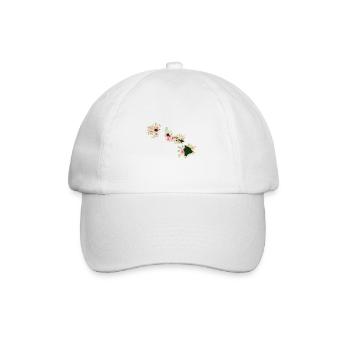Hawaii Karte Hawaii Blumen Aloha Geschenkidee - Baseballkappe - Weiß/Weiß - Vorne