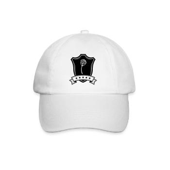Rose Schild - Baseballkappe - Weiß/Weiß - Vorne