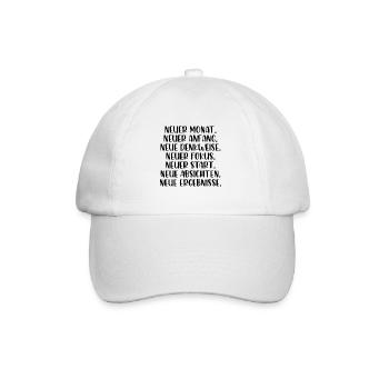 Neuer Monat Anfang Denkweise Fokus Start - Baseballkappe - Weiß/Weiß - Vorne
