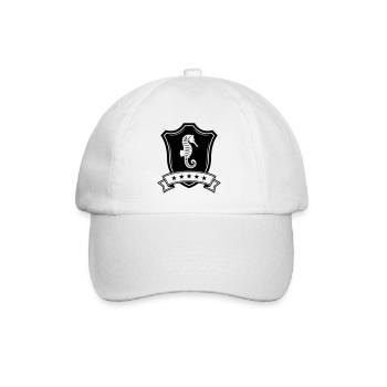 Seepferd Wappen - Baseballkappe - Weiß/Weiß - Vorne