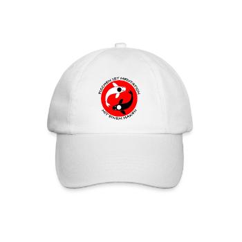 Fischen ist Meditation mit einem Haken. Yin & Yang - Baseballkappe - Weiß/Weiß - Vorne