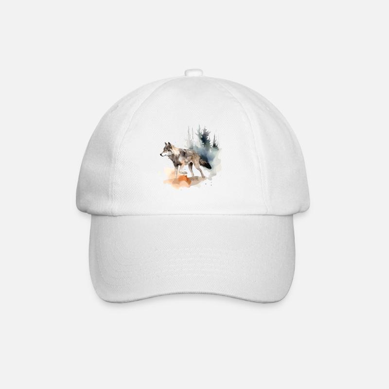Wolf Wolfskopf Kratzspuren Krallen Wild Wald Jäger - Baseballkappe - Weiß/Weiß