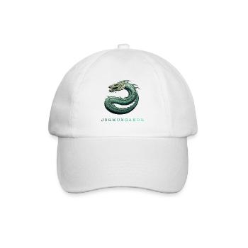 Die Midgardschlange „Jormungandr“ mit Schrift - Baseballkappe - Weiß/Weiß - Vorne