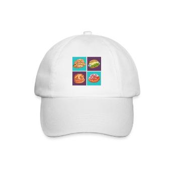 German Streetfood collektion art food to go - Baseball Cap - white/white - Front