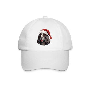 Cocker Spaniel Hund Weihnachten Lustig Xmas - Baseballkappe - Weiß/Weiß - Vorne