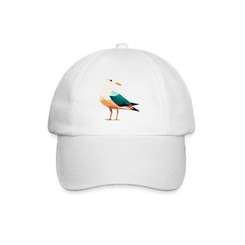 North Sea Coast Seagull Polygon - Baseball Cap - white/white - Front