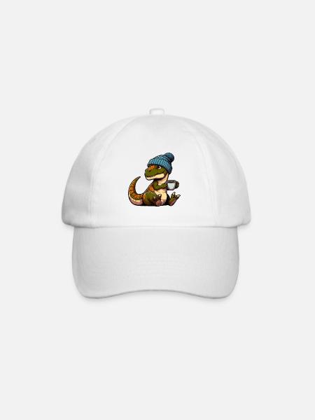 Baby Tea Rex Dino Dinosaurier Beanie Mütze Tee - Baseballkappe - Weiß/Weiß