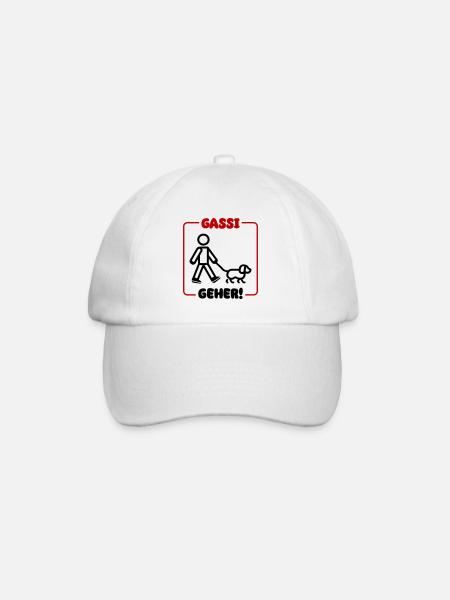 Gassi Gehen Hund - Baseballkappe - Weiß/Weiß