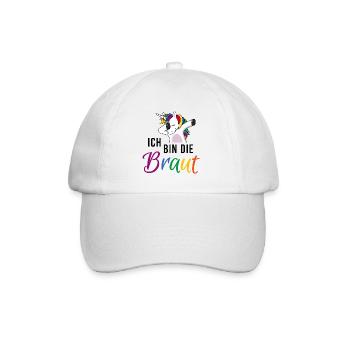 Braut LGBTQ Einhorn JGA Junggesellinnenabschied - Baseballkappe - Weiß/Weiß - Vorne