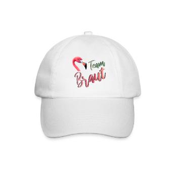 Flamingo Team Braut JGA Hochzeit Gruppenshirt 2 - Baseballkappe - Weiß/Weiß - Vorne