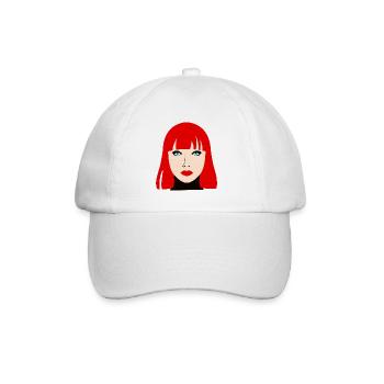 Femme rousse aux yeux bleus - Casquette classique - blanc/blanc - Devant