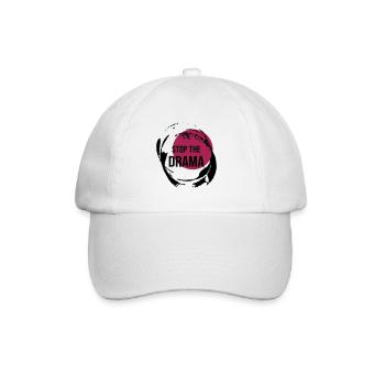 Stop The Drama Geschenk - Baseballkappe - Weiß/Weiß - Vorne