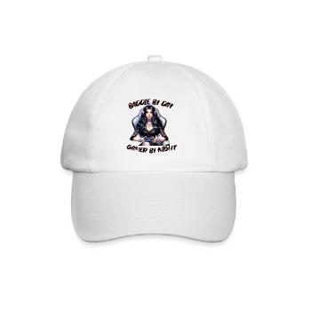 Baddie by Day - Gamer by Night Shirt - Baseball Cap - white/white - Front