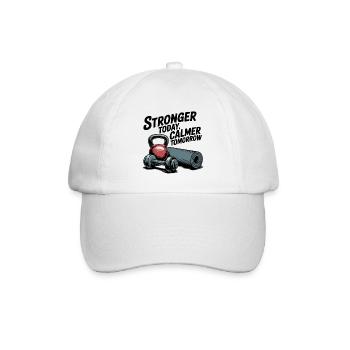 Stronger Today, Calmer Tomorrow – Fit & Zen - Baseball Cap - white/white - Front