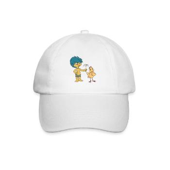 Plumps & Küken Blume - Baseballkappe - Weiß/Weiß - Vorne