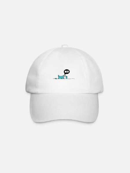 Nein Katze - Baseballkappe - Weiß/Weiß