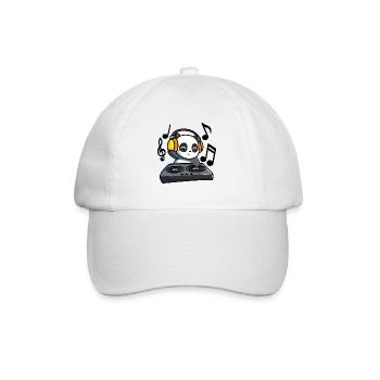 DJ Panda steht am Mischpult und heizt allen ein! - Baseballkappe - Weiß/Weiß - Vorne