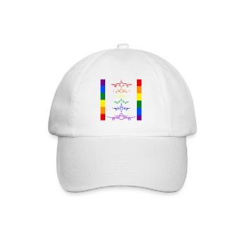Regenbogenflugzeuge - Baseballkappe - Weiß/Weiß - Vorne