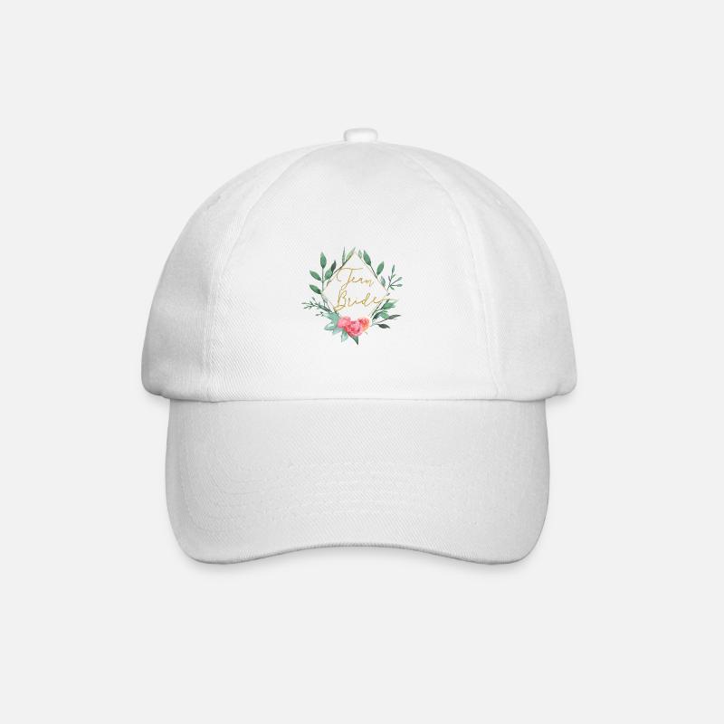 Team Bride 2 Blumen Hexagon - Baseballkappe - Weiß/Weiß