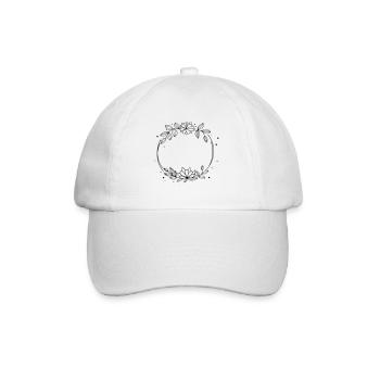 Personalisierbar Lieblicher Kranz - Baseballkappe - Weiß/Weiß - Vorne