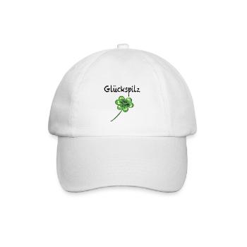Glückskleeblatt Kleeblatt Glück Glückspilz Design - Baseballkappe - Weiß/Weiß - Vorne