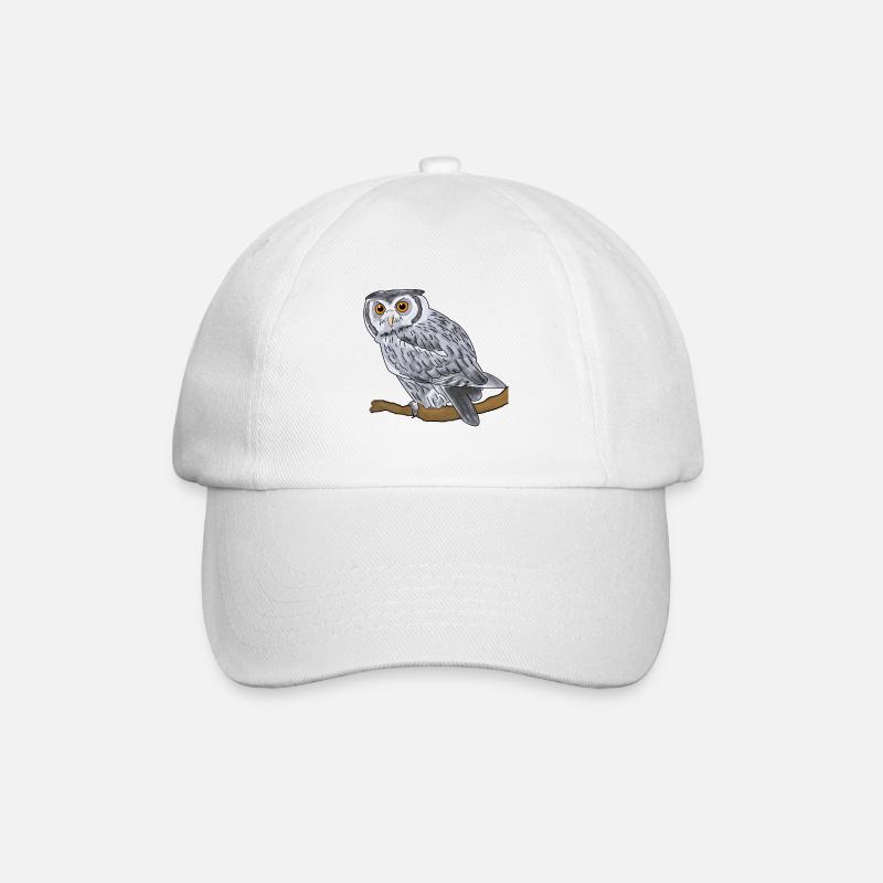Uhu, Eule - Baseballkappe - Weiß/Weiß