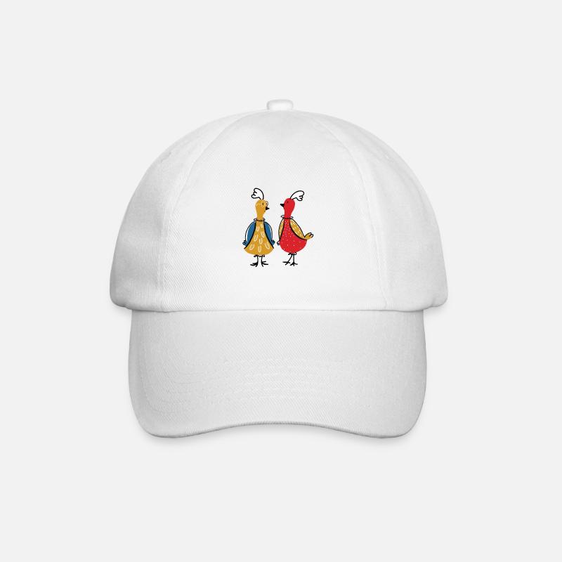 hens - Baseball Cap - white/white